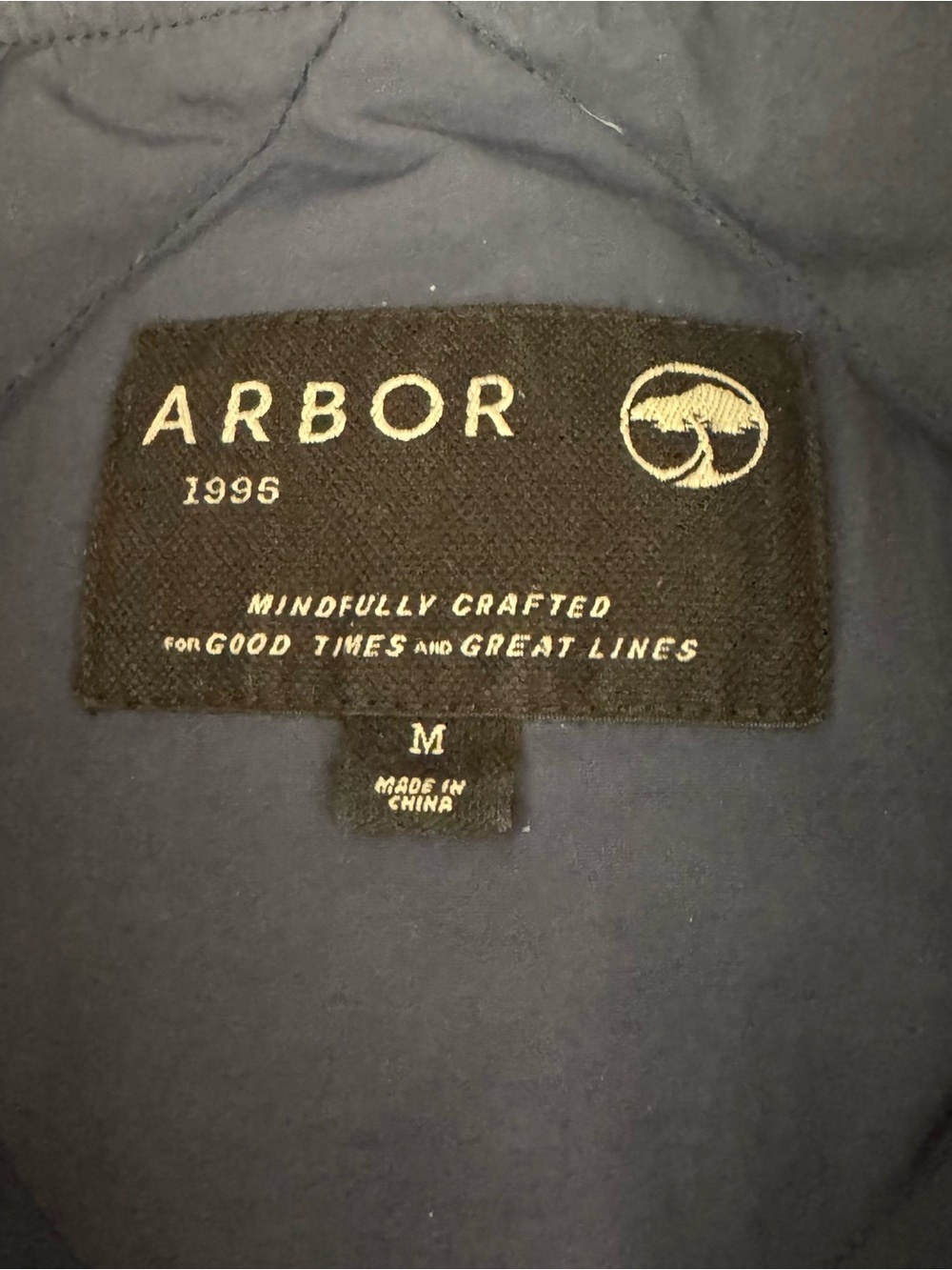 Arbor Collective Puffer Vest Mens Medium Blue Quilted Snap Front Jacket - Picture 8 of 8